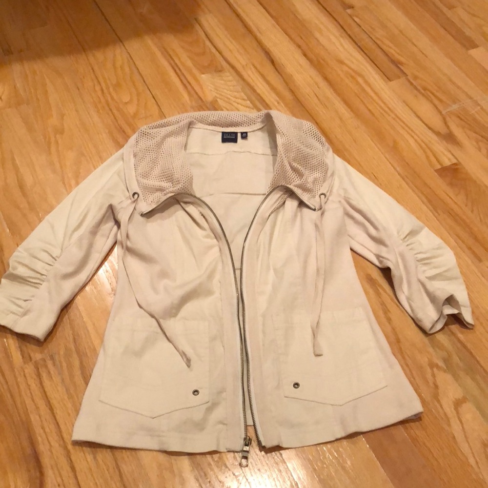 Blue Saks Fifth Avenue cotton tan jacket
